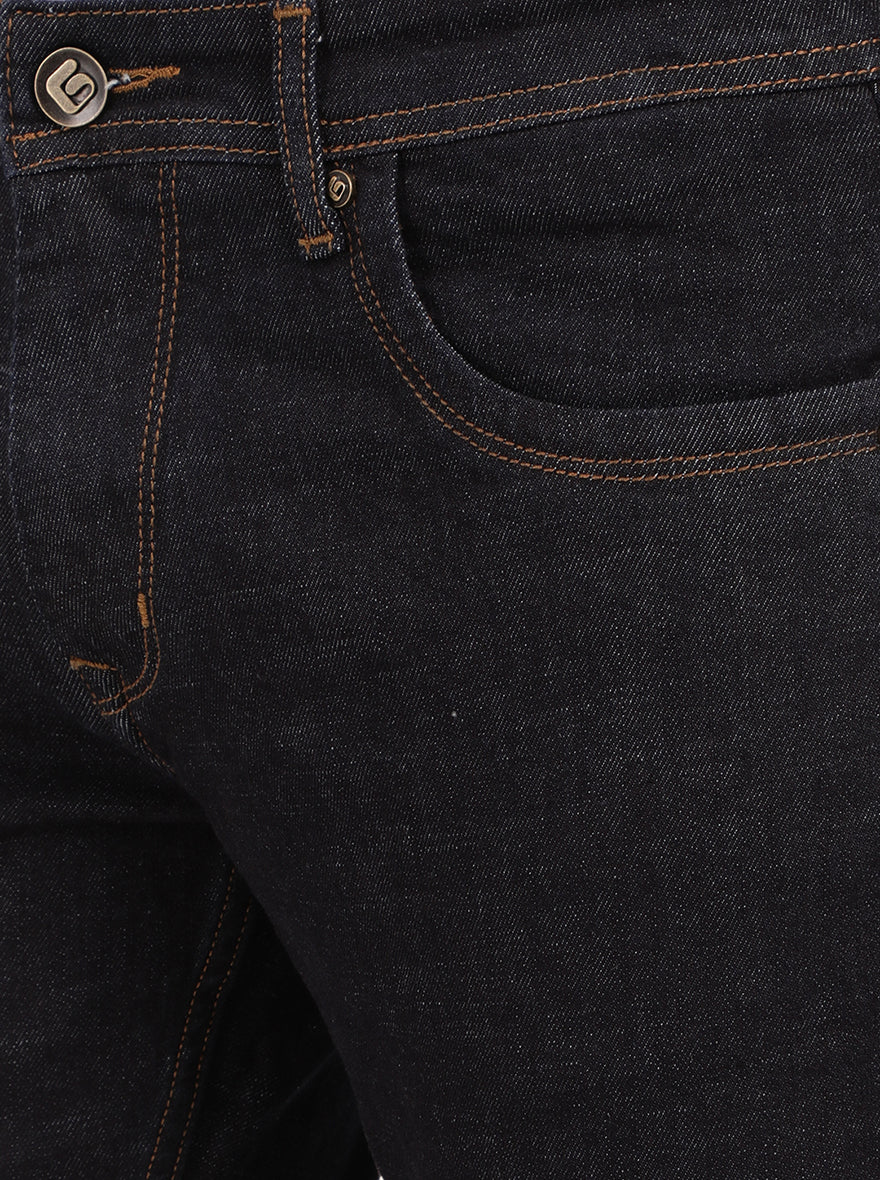 Dark Indigo Blue Solid Narrow Fit Jeans | Greenfibre