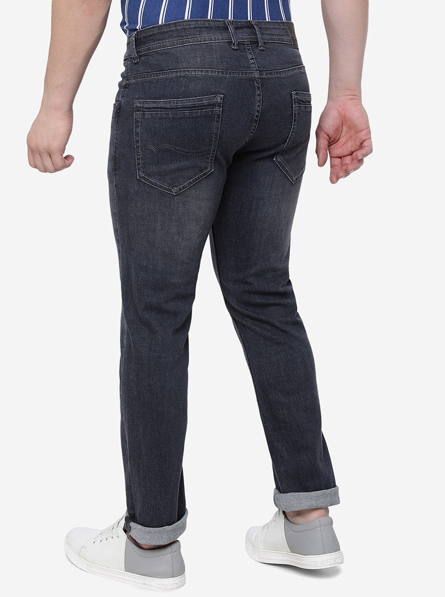 Grey Solid Straight Fit Jeans | Greenfibre