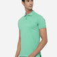 Mint Green Solid Slim Fit Polo T-Shirt | Greenfibre