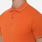 Burnt Orange Solid Slim Fit Polo T-Shirt | Greenfibre