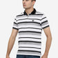 Black & White  Striped Slim Fit Polo T-Shirt | Greenfibre