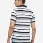 Black & White  Striped Slim Fit Polo T-Shirt | Greenfibre