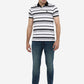 Black & White  Striped Slim Fit Polo T-Shirt | Greenfibre