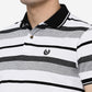 Black & White  Striped Slim Fit Polo T-Shirt | Greenfibre