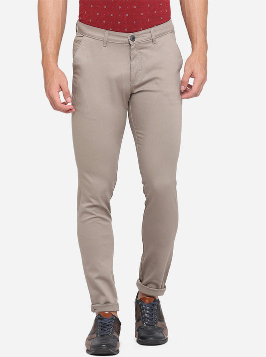 Grey Solid Neo Fit Casual Trouser | Greenfibre