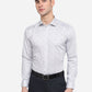 Light Grey Printed Slim Fit Formal Shirt | Greenfibre