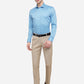 Pacific Blue Printed Slim Fit Formal Shirt | Greenfibre