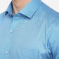 Pacific Blue Printed Slim Fit Formal Shirt | Greenfibre