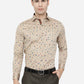 Beige & Blue Printed Slim Fit Party Wear Shirt | Greenfibre