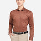 Brown Printed Slim Fit Formal Shirt | Greenfibre