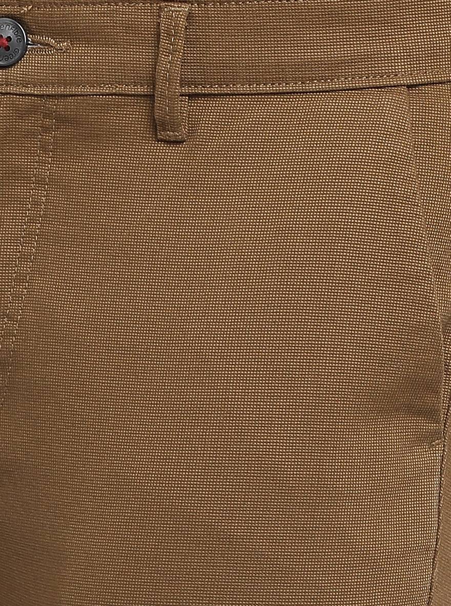 Khaki Dobby Neo Fit Casual Trouser | Greenfibre