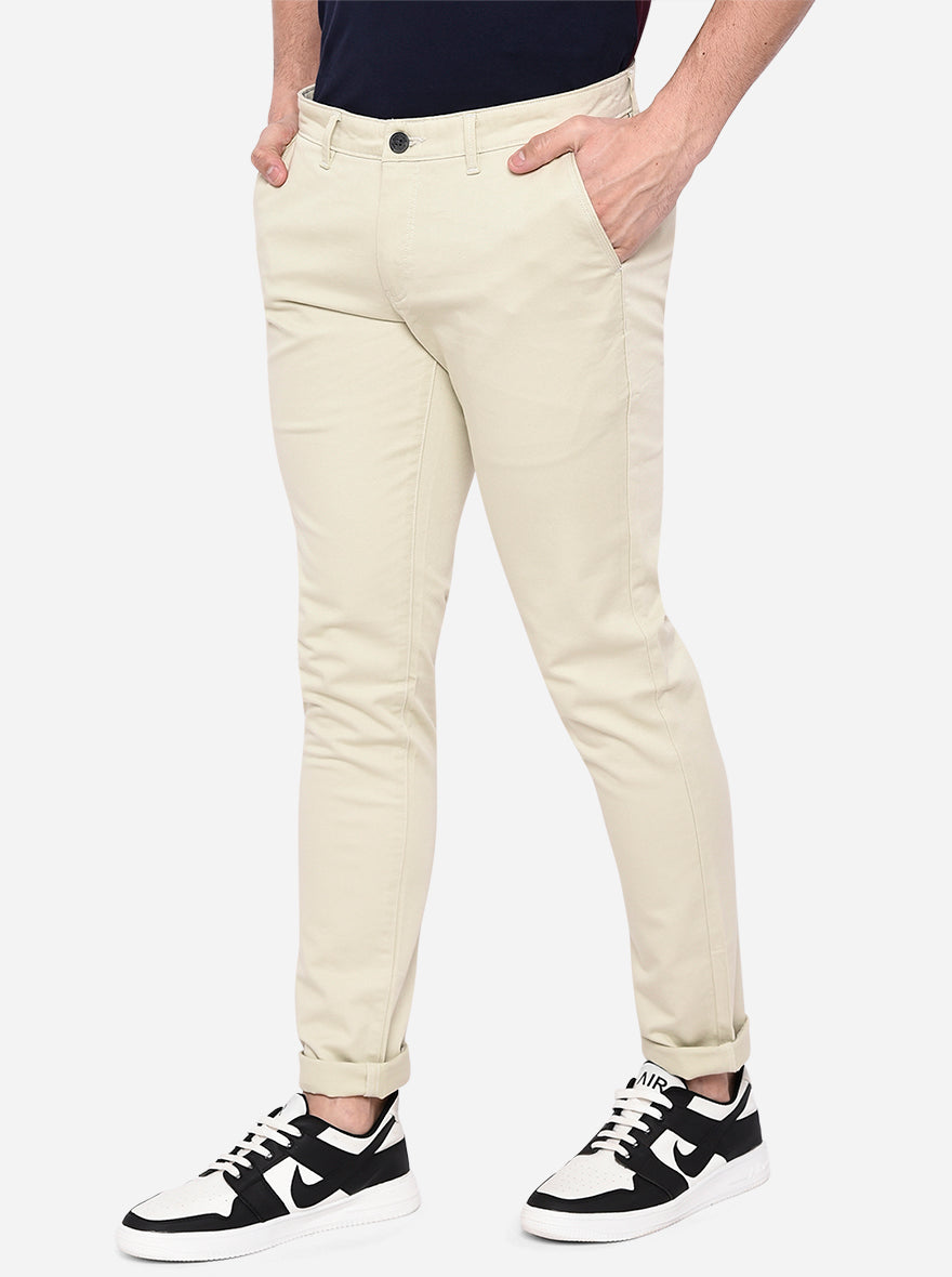 Camel Solid Neo Fit Casual Trouser | Greenfibre