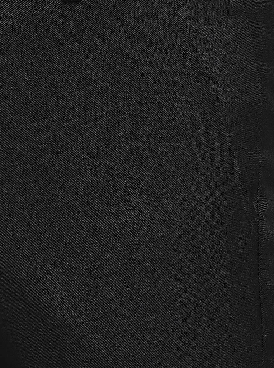 Black Solid Slim Fit Formal Trouser | Greenfibre