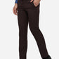 Dark Brown Solid Slim Fit Formal Trouser | Greenfibre