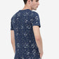 Dark Blue Printed Slim Fit T-Shirt | Greenfibre