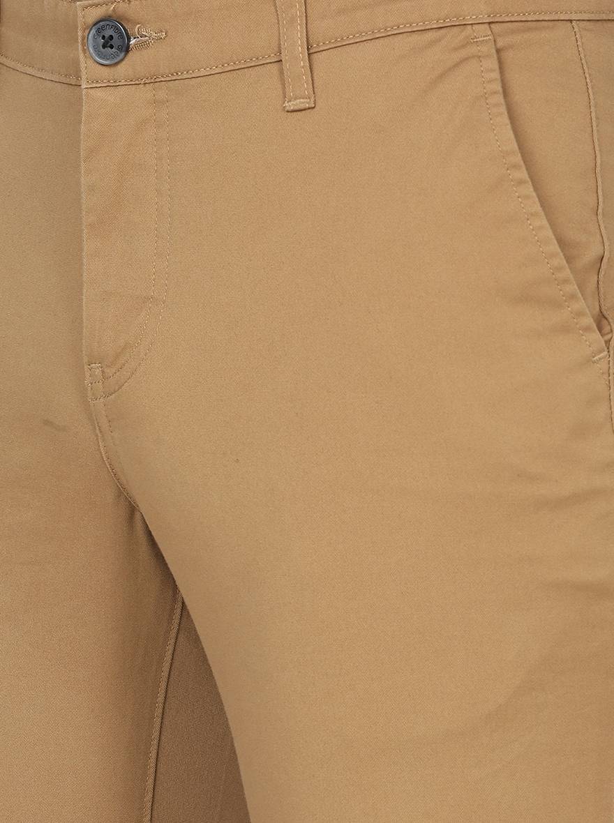 Brown Solid Neo Fit Casual Trouser | Greenfibre