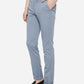 Steel Blue Solid Super Slim Fit Casual Trouser | Greenfibre