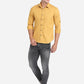 Olive Yellow Solid Slim Fit Semi Casual Shirt | Greenfibre