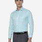 Light Blue Printed Slim Fit Formal Shirt | Greenfibre