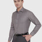 Light Grey Printed Slim Fit Party Wear Shirt | Greenfibre