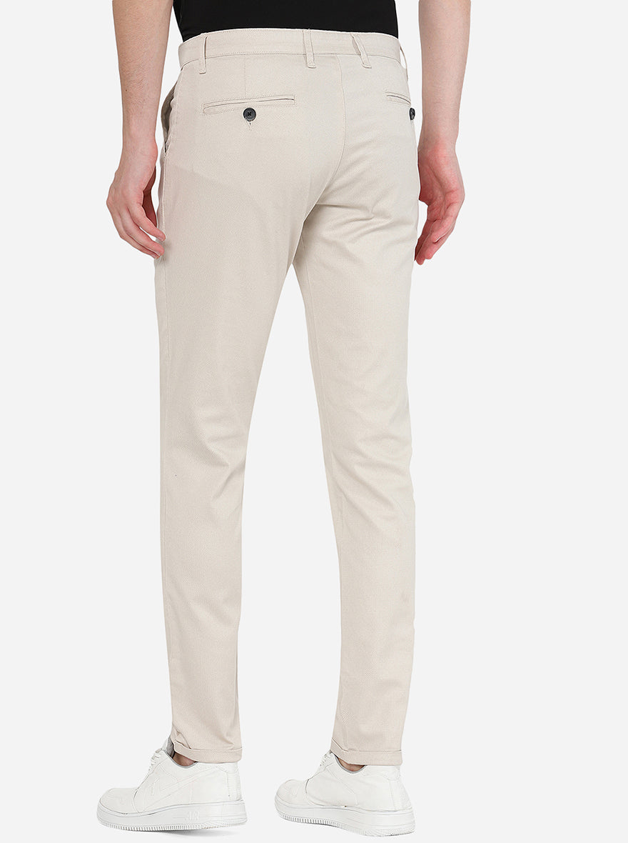 Off-White Solid Neo Fit Casual Trouser | Greenfibre