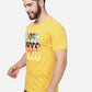 Golden Yellow Printed Slim Fit T-Shirt | Greenfibre