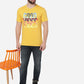 Golden Yellow Printed Slim Fit T-Shirt | Greenfibre