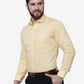 Yellow Printed Slim Fit Formal Shirt | Greenfibre