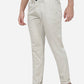 Cream Solid Neo Fit Casual Trouser | Greenfibre