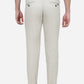 Cream Solid Neo Fit Casual Trouser | Greenfibre