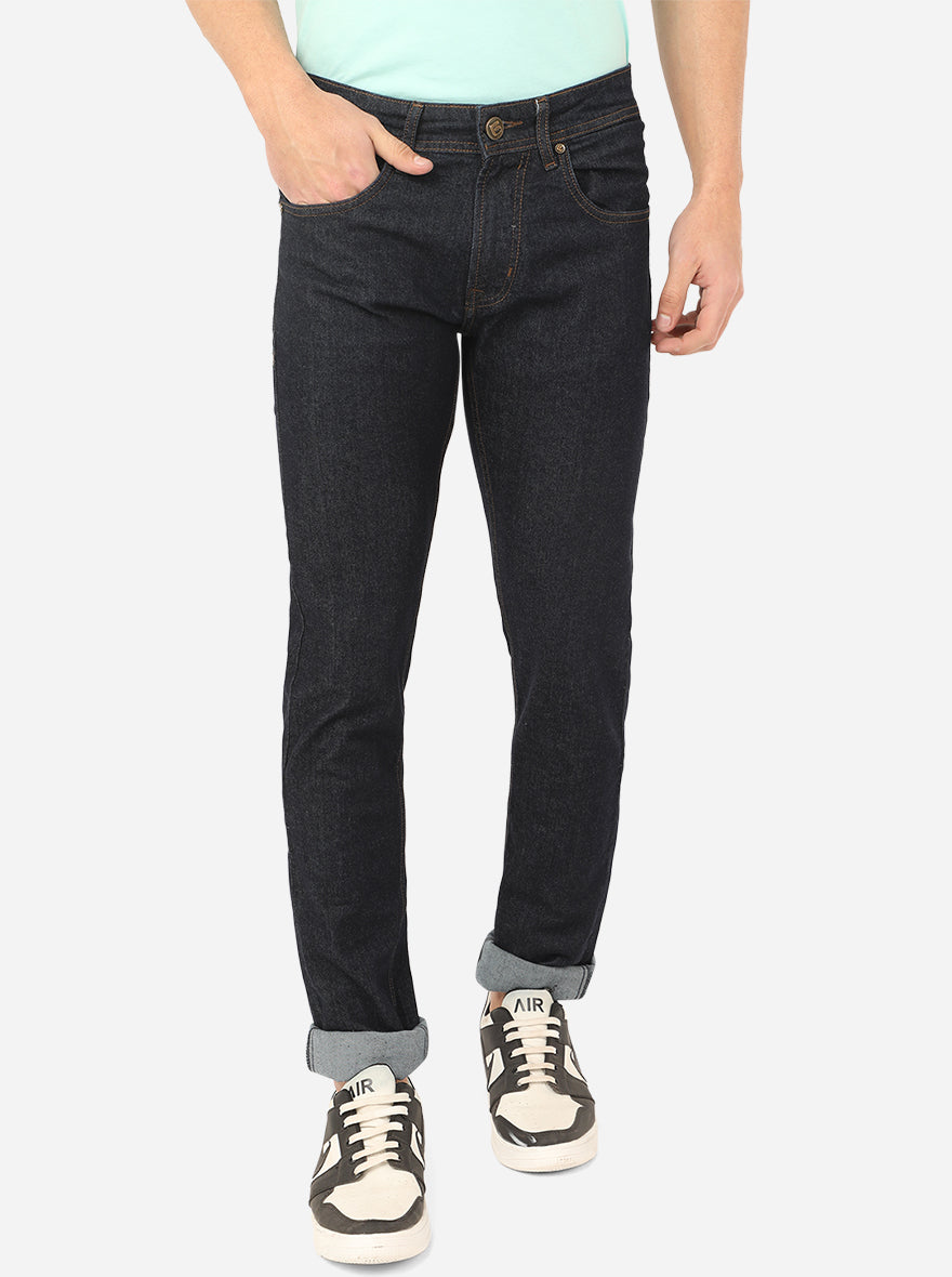 Raw Blue Solid Narrow Fit Jeans | Greenfibre