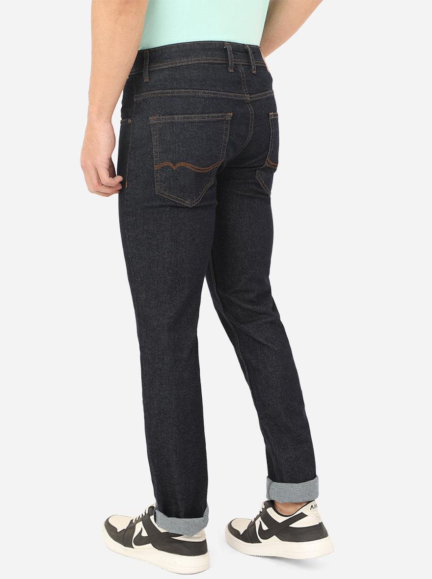 Raw Blue Solid Narrow Fit Jeans | Greenfibre