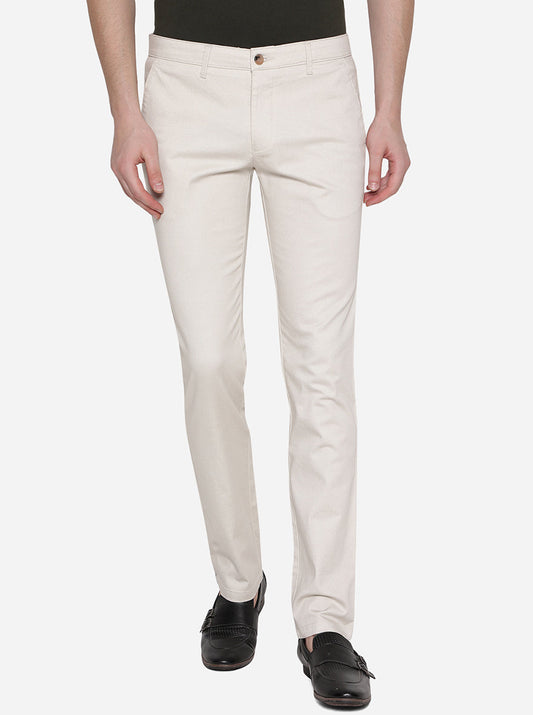 Fawn Solid Super Slim Fit Casual Trouser | Greenfibre