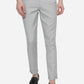 Light Grey Solid Neo Fit Casual Trouser | Greenfibre