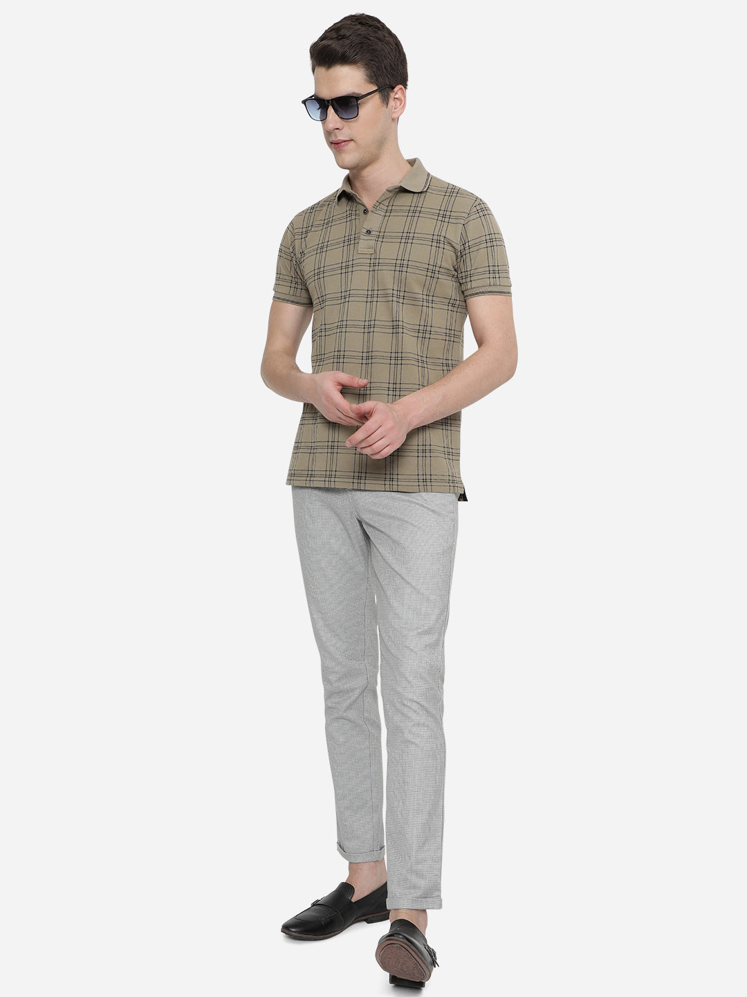 Light Grey Solid Neo Fit Casual Trouser | Greenfibre