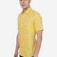 Yellow Checked Smart Fit Semi Casual Shirt | Greenfibre