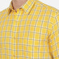 Yellow Checked Smart Fit Semi Casual Shirt | Greenfibre