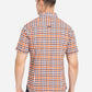 Orange Checked Slim Fit Casual Shirt | Greenfibre