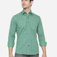 Pine Green Printed Slim Fit Casual Shirt | Greenfibre