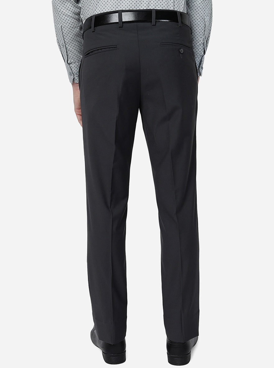 Grey Solid Slim Fit Formal Trouser | Greenfibre