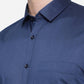 Navy Blue Solid Slim Fit Party Wear Shirt | Greenfibre