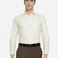 Cream & Black Printed Slim Fit Formal Shirt | Greenfibre