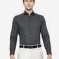 Black & Grey Printed Slim Fit Formal Shirt | Greenfibre