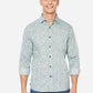 Aqua Green Printed Slim Fit Semi Casual Shirt | Greenfibre