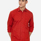 Red  Printed Slim Fit Casual Shirt | Greenfibre