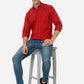 Red  Printed Slim Fit Casual Shirt | Greenfibre