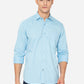 Light Blue Printed Slim Fit Casual Shirt | Greenfibre