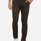 Olive Brown Solid Super Slim Fit Casual Trouser | Greenfibre