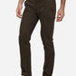 Olive Brown Solid Super Slim Fit Casual Trouser | Greenfibre