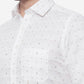 White & Brown Printed Slim Fit Formal Shirt | Greenfibre